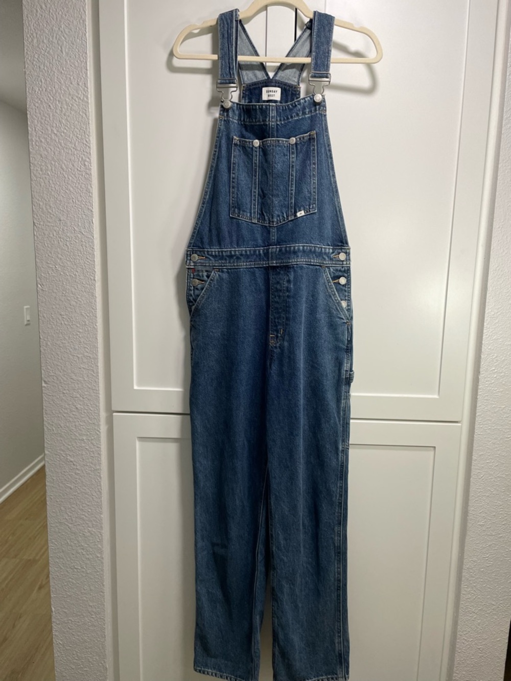 Sunday Best Overheard Overalls Dungarees Now and Forever Medium Indigo Wash - Picture 6 of 14